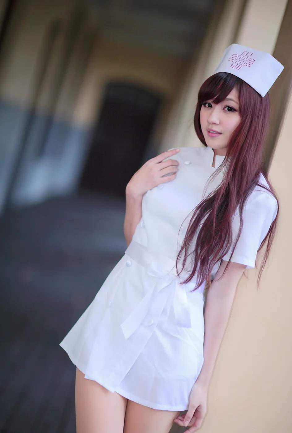 [Mzsock] NO.204 Xiaoya nurse uniform, stockings, high heels and beautiful legs street photography#[70P]-57