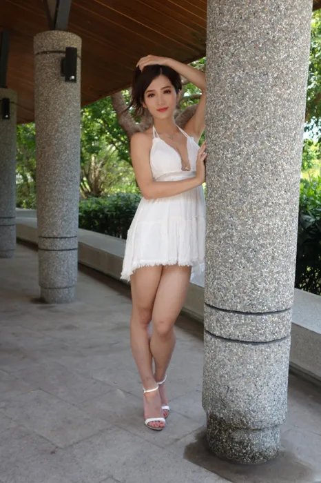 [Mzsock] NO.039 Go Go white dress high heels beautiful legs outdoor shot street photography#[106P]-83