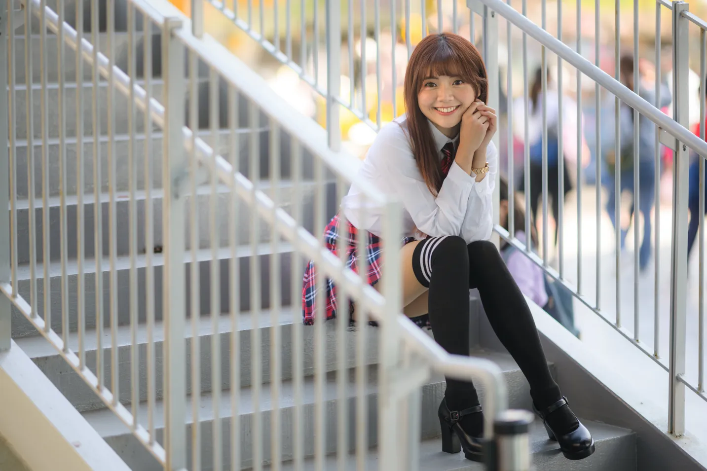 [Mzsock] NO.233 Student uniform high heels street photography#[105P]-9